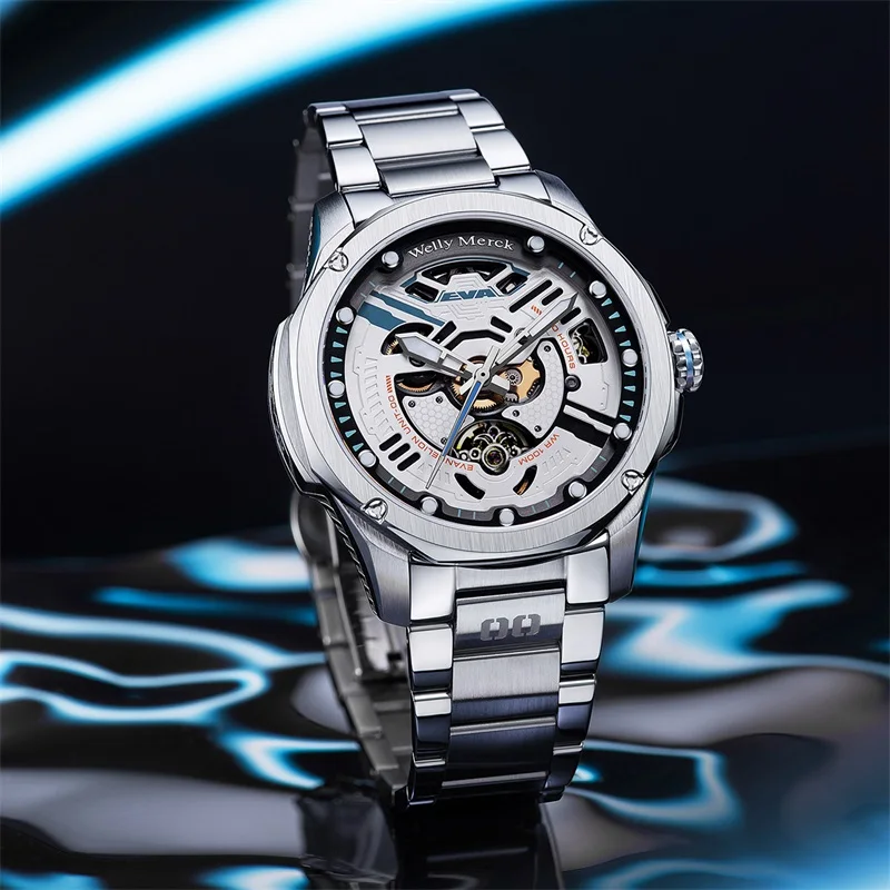 WM Watch Welly Merck Automatische mechanische Uhren Herren Edelstahl Wasserdicht Limited Edition