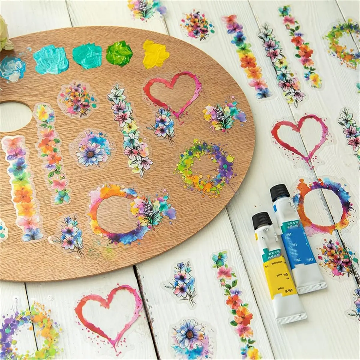 أفضل 120 قطعة من ملصقات المجلات المائية، تصميمات زهور وحيوانات أليفة شفافة وموسيقية لسكرابوكينغ والحرف اليدوية #4