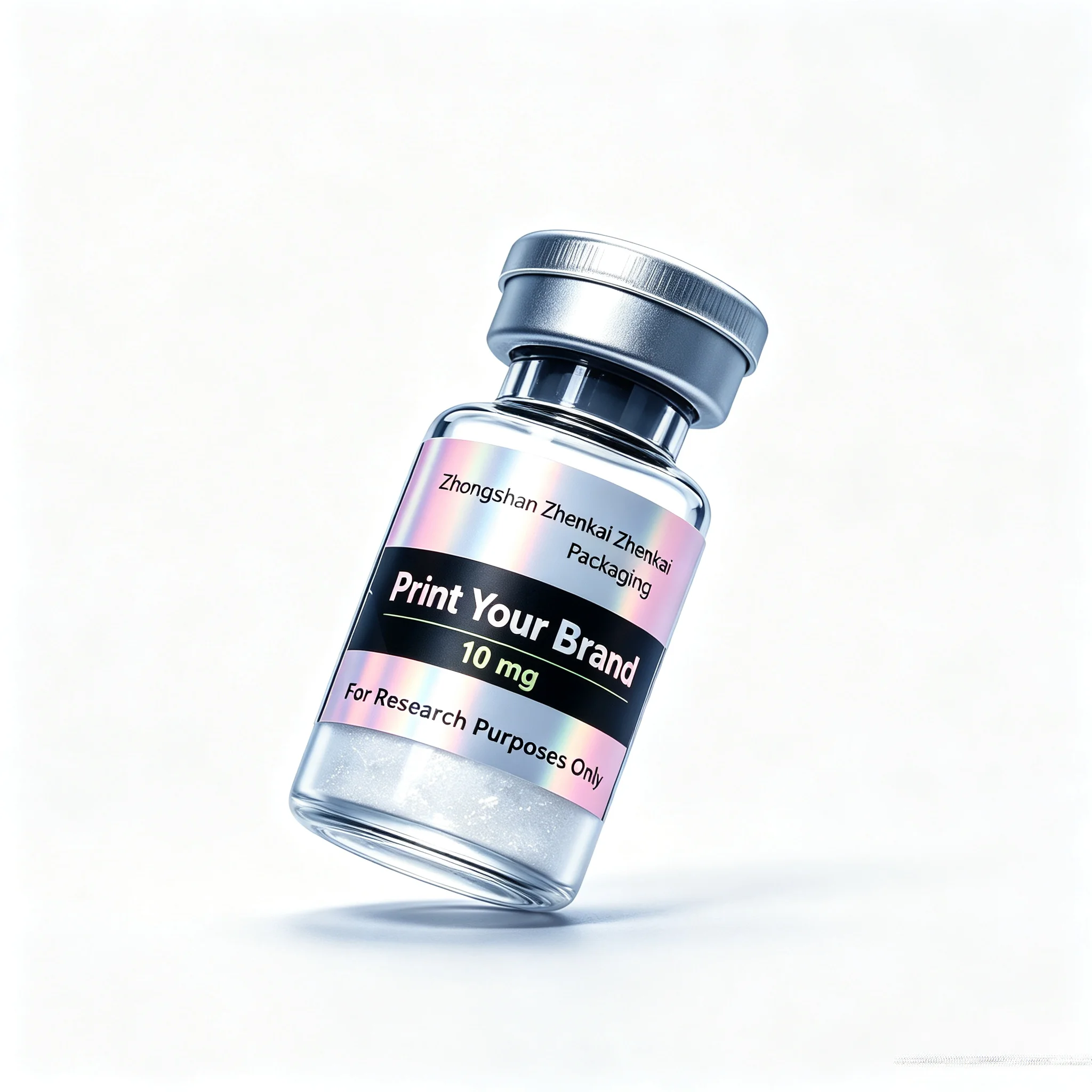 Custom Waterproof High Temp Resistant Peptide Bottle Labels,Precision Printed Self Adhesive Stickers for Injectable Supplement