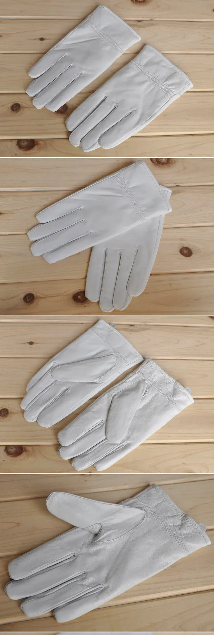 2025 Winter Genuine Leather White Gloves For Men Women Keep Warm Solid Wrist Lambskin Driving Glove