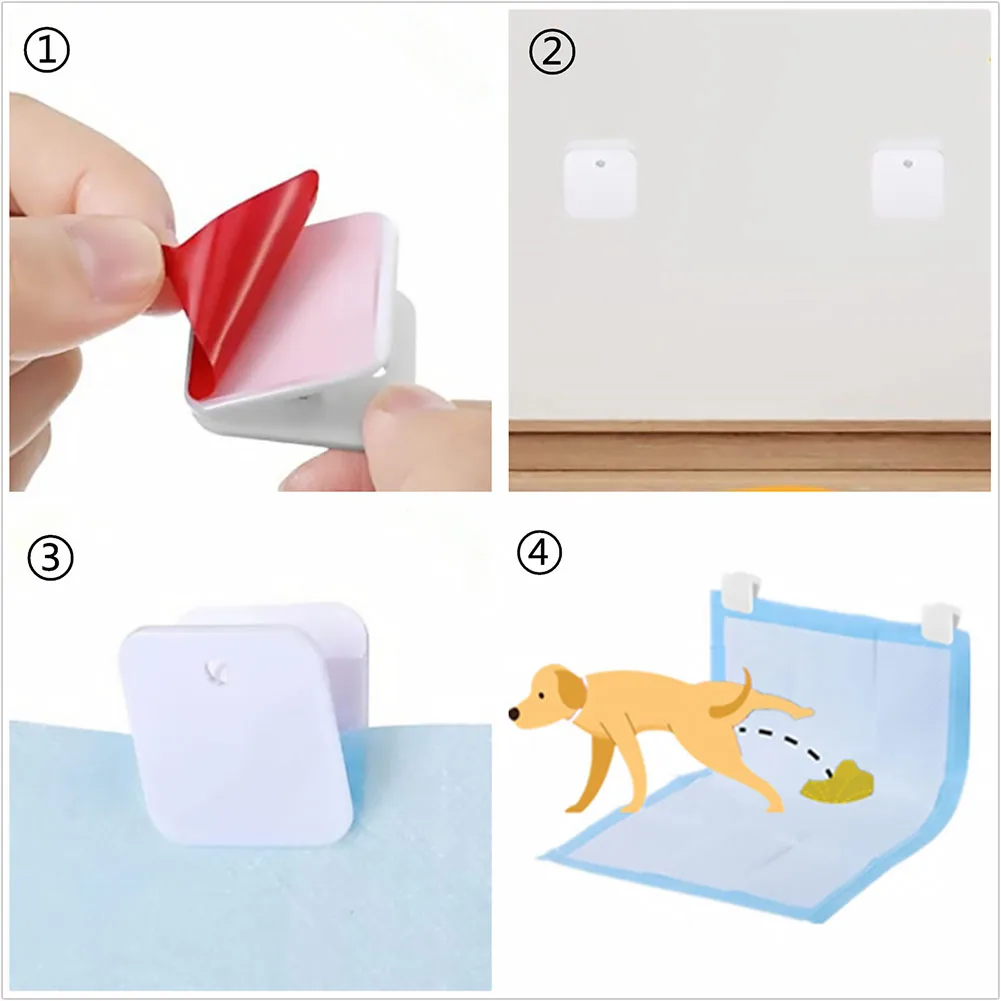 Wall Pee Pad Holder Reusable Self-Adhesive Dog Potty Training Pad Holder Dog Potty Training Tools Puppy Pee Pads Holder