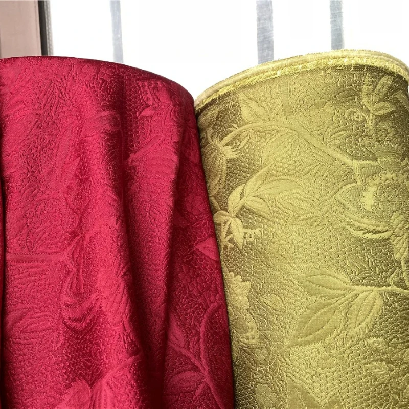 

Solid Color Thickened Jacquard Mulberry Silk Fabric for DIY Sewing Trench Coat Dress Suit Pants Clothing Fashion Cloth By Meter