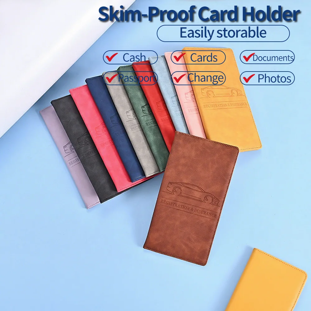 Car Registration and Insurance Card Holder, Car Document Folder for Cards and Documents, Glove Box File Organizer for Easy A
