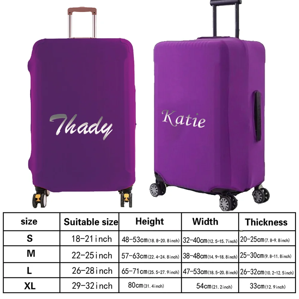 Custodia per bagagli con nome personalizzato Accessori da viaggio da 18-32 pollici Copertura antipolvere resistente all'usura Custodia protettiva con opzioni di stile multiple
