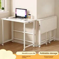 Space-Saving Foldable Desk for Home Office Bedroom Bedside Table Simple Study Workstation Lazy Desk Foldable Small Desk Thick