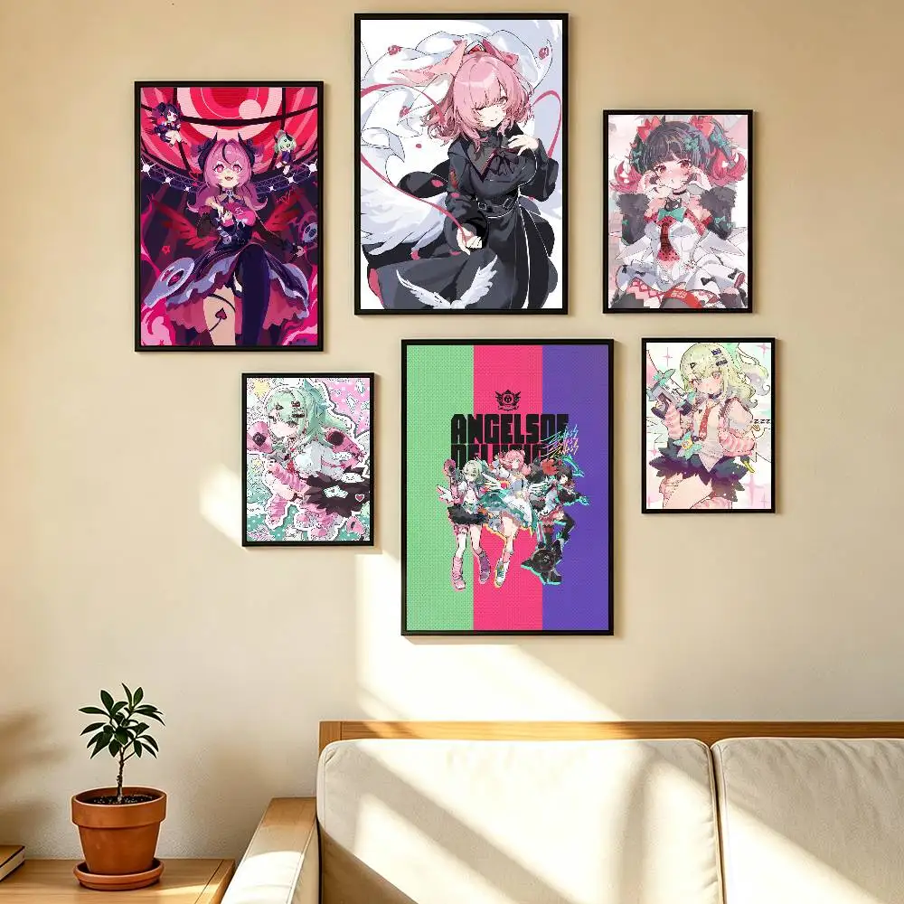 Game ZZZ Angels of Delusion Poster High Quality Dorm Living Room Aesthetic Wall Decoration Painting Stickers Gift