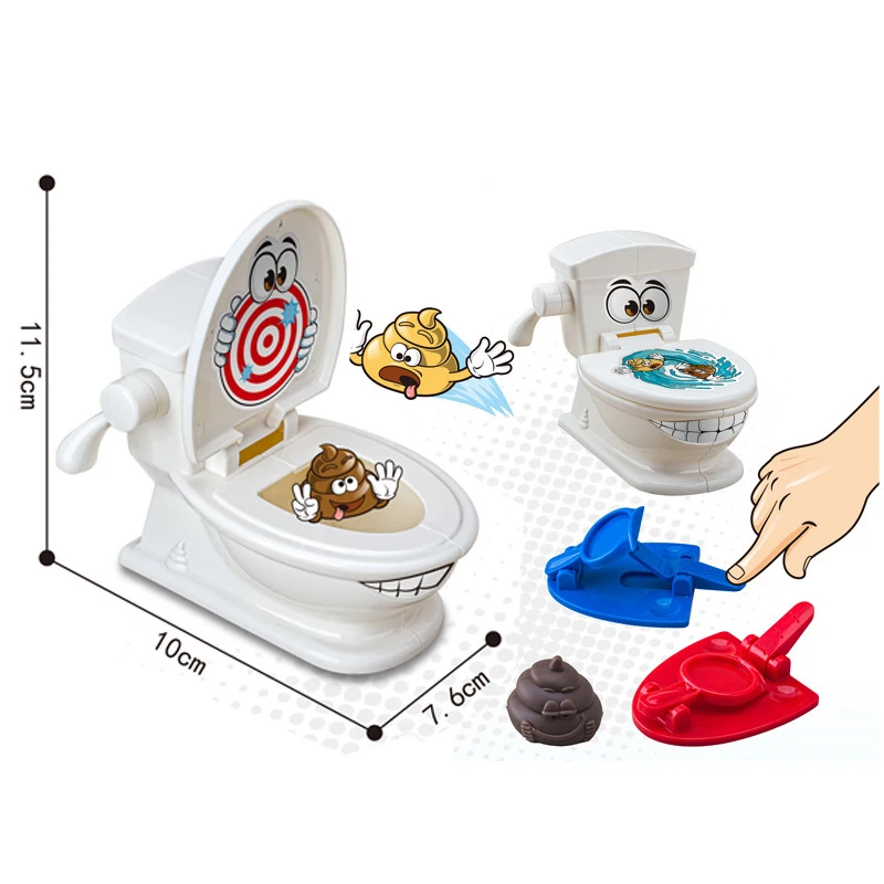 Ejection Toilet Joke Toy Stool Toilet Seat Two-Person Interactive Battle Table Game Spoof Poops Fun Simulation Toys for Kids