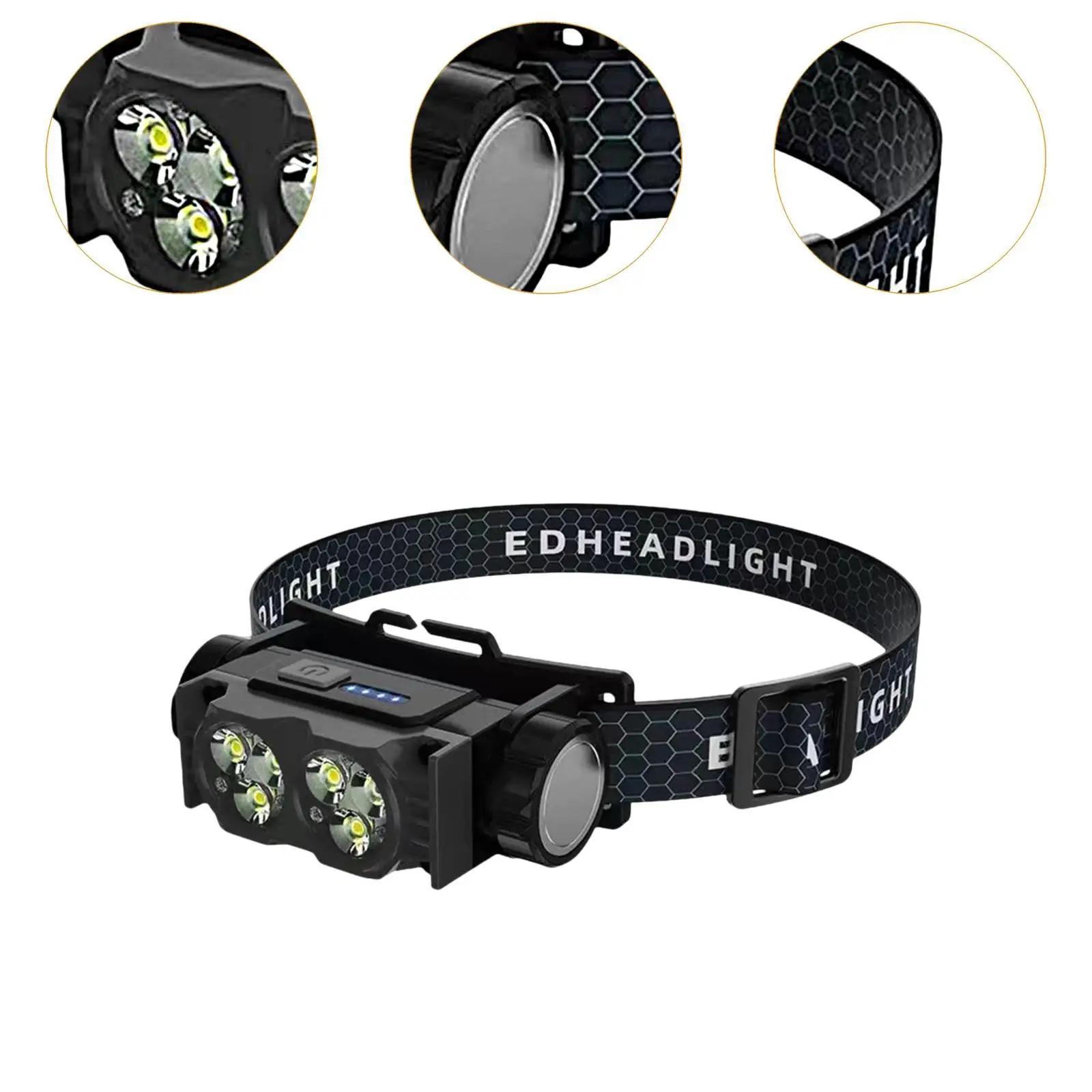 Lampada frontale a LED Lampada frontale USB ricaricabile Faro a LED per lavori di corsa notturna