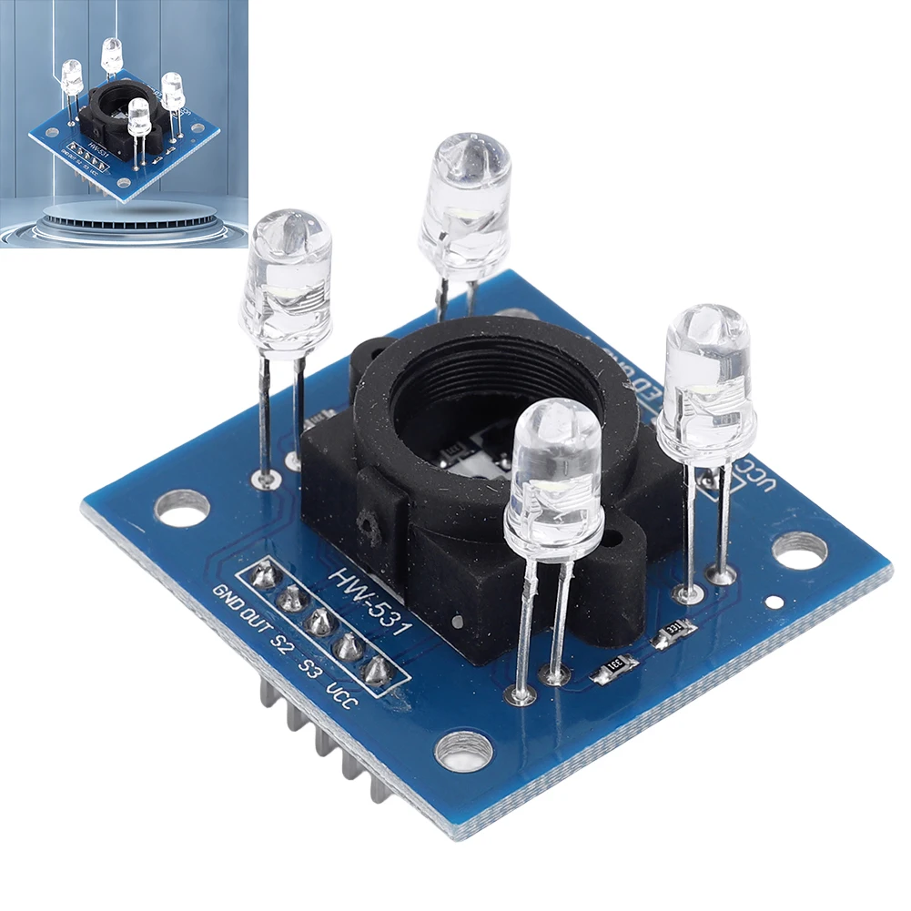 GY-31 TCS230 Color Sensor Module DC3-5V Color Recognition Sensor Detector Module with LED Light for Arduino