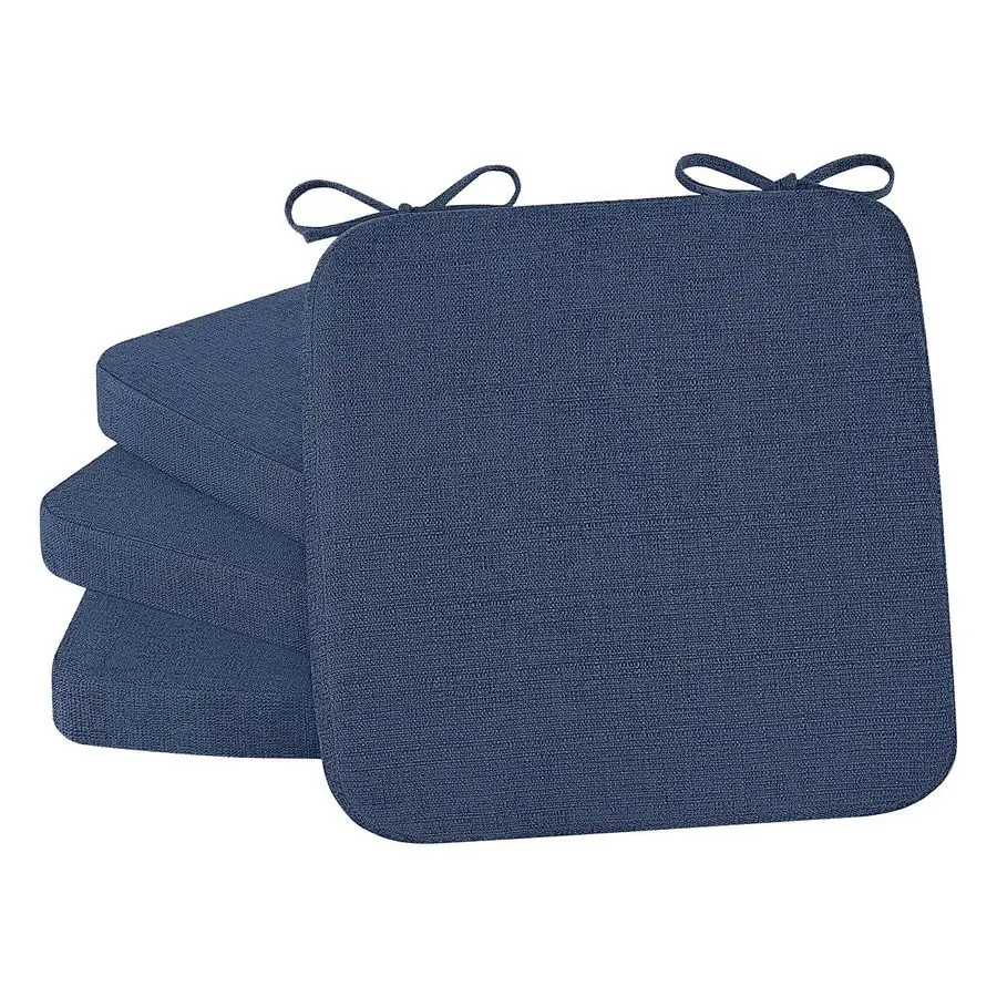 

Chair Cushions for Dining Chairs, Square Chair Pads with Ties and NonSlip Bottom, Kitchen Chair Cushions 4 Pack, 16 x 16 x 2, Na