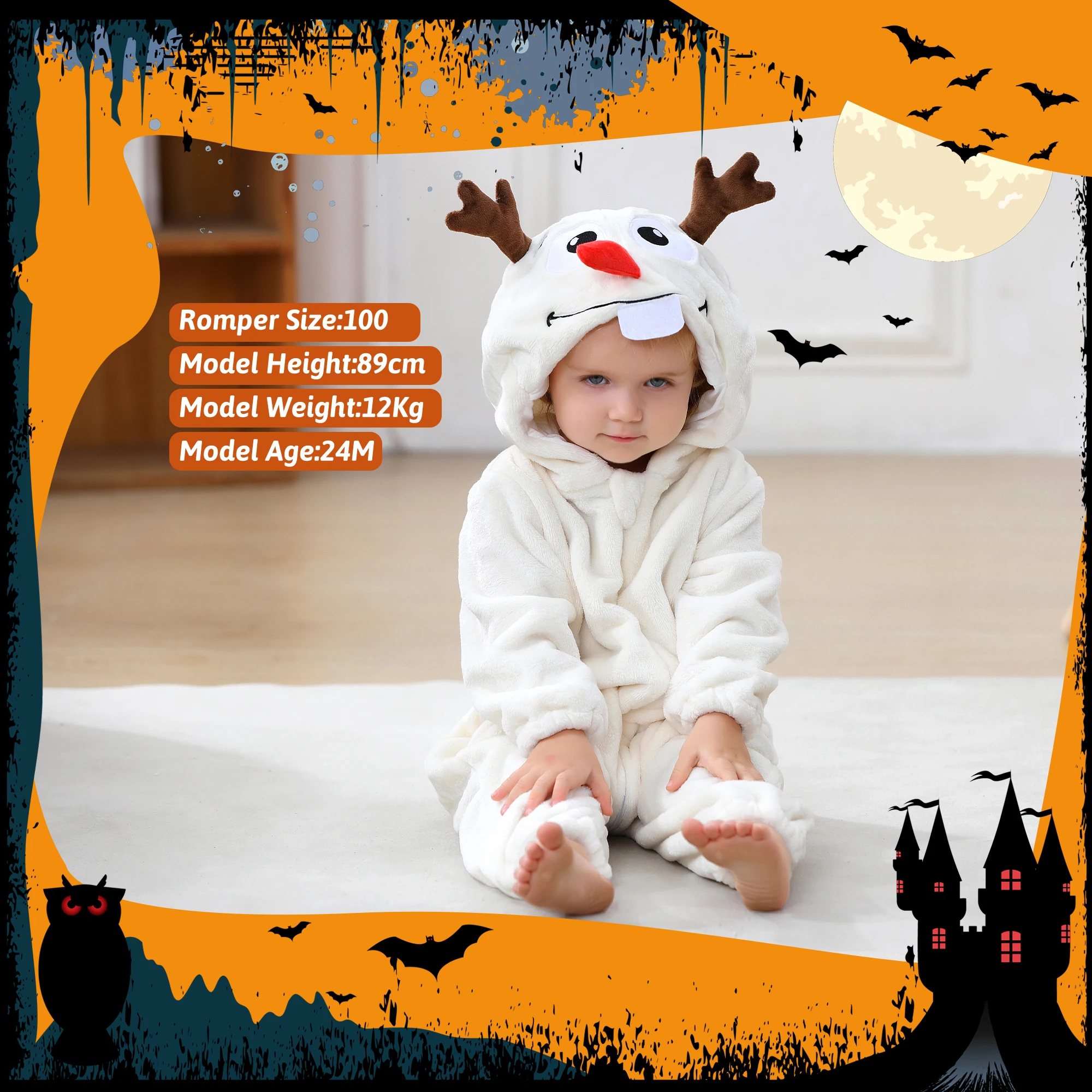 MICHLEY Halloween Cosplay Neugeborenes Baby Mädchen Kleidung Strampler Cartoon Giraffen Kostüm Jumpsuit Winter Warmer Einteiler Outfit für Jungen – Detail 14