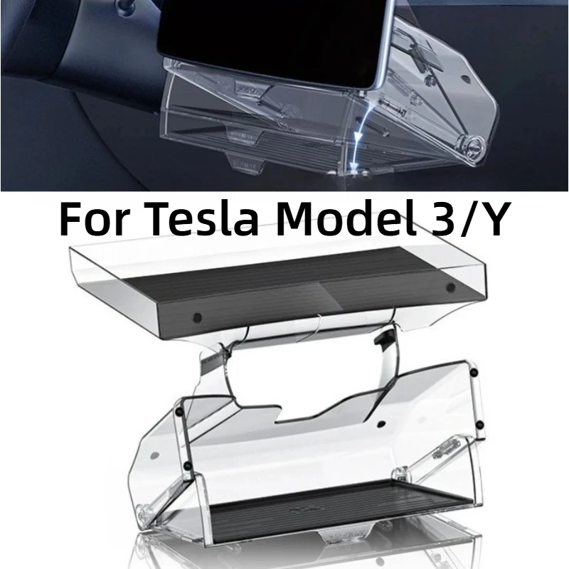 

For Tesla Model 3/Y Magnetic Open/Close Storage Box Under Center Console Screen ETC Anti-Slip Storage Car Interior Accessories