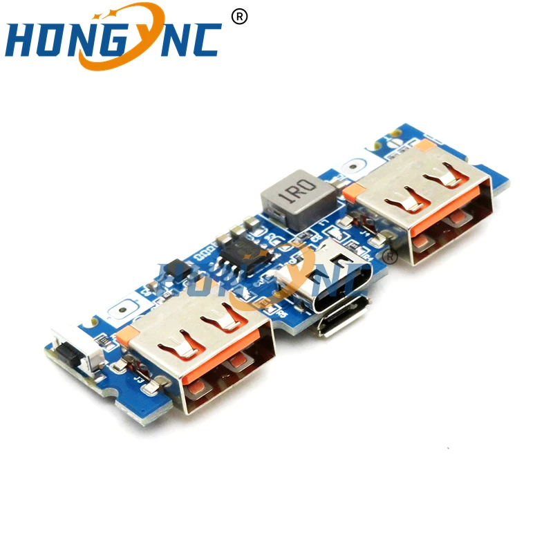 Lithium Battery Charger Board LED Dual USB 5V 2.4A Micro / ype-C USB Mobile Power Bank 18650 Charging Module