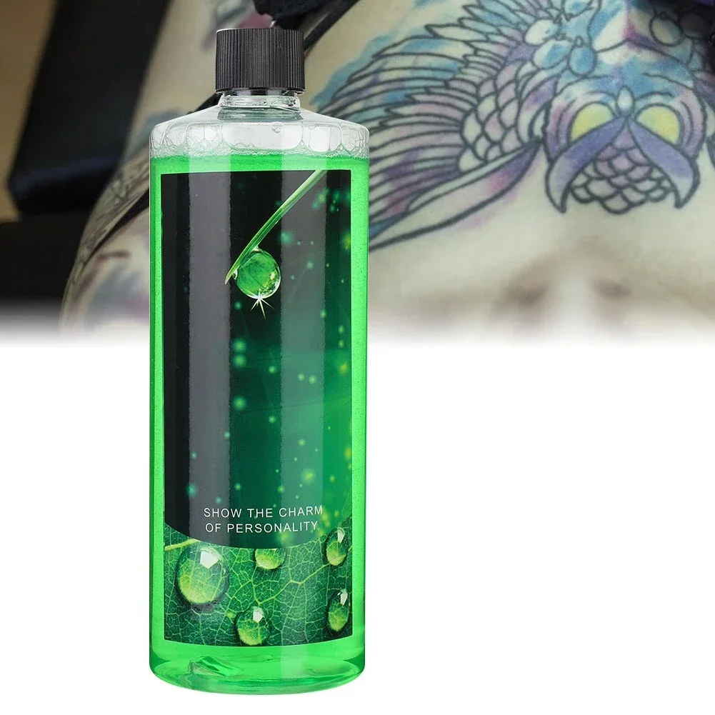 Limpiador de tatuajes de 500ml, jabón verde Premium, solución calmante, limpiador de piel, herramienta de tatuaje de algas verdes, accesorios nuevos