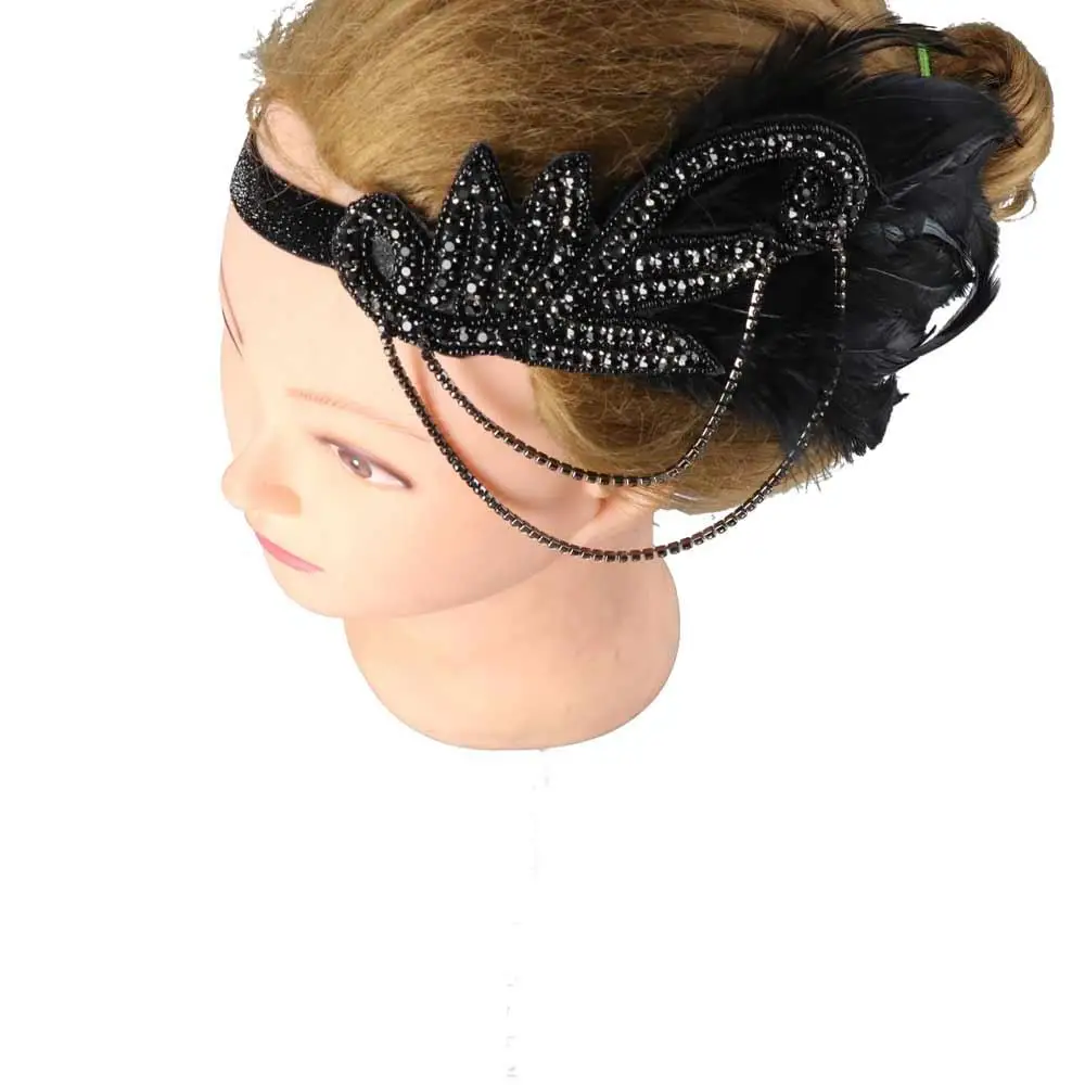 Nappe Accessori per capelli Fascia per capelli con paillettes Fascia per capelli in stile coreano Accessori per capelli per feste in maschera Copricapo di piume