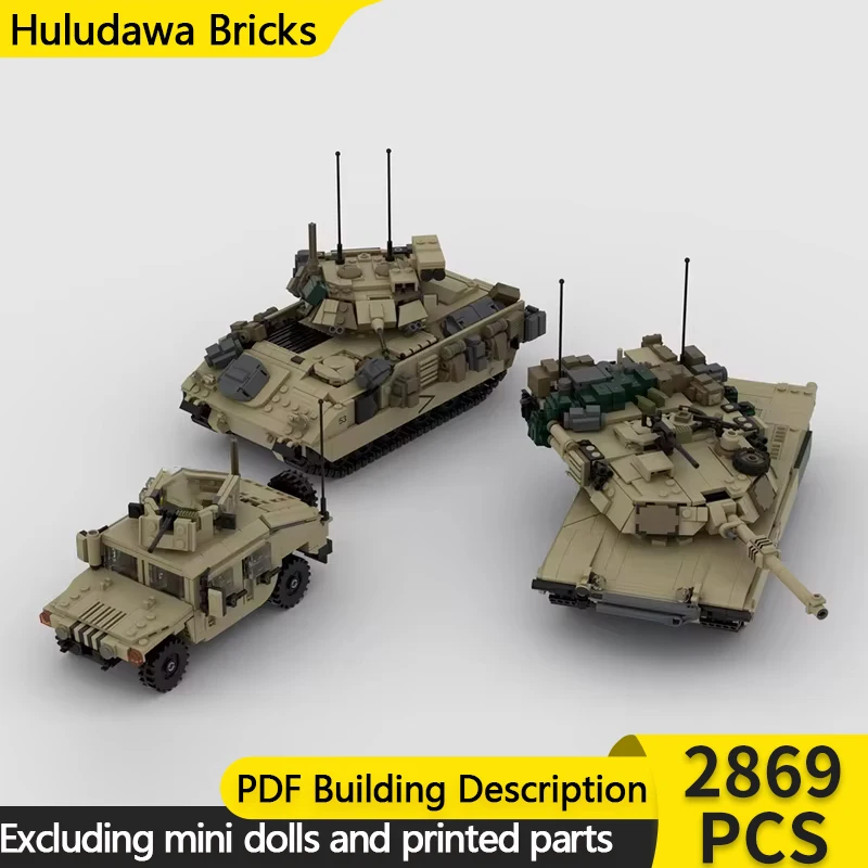 Military tank Model MOC Building Brick  M1A2 ABRAMS, M2A2 BRADLEY Modular Technology Gifts Holiday Assemble Children Toys Suit