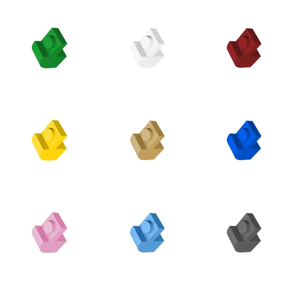 10 Stück 32807 6091 1x2x1 gebogener Block Moc Farbe lose Teile kompatibel mit Ziegel DIY Kinderspielzeug Montage Geschenkaufbewahrung