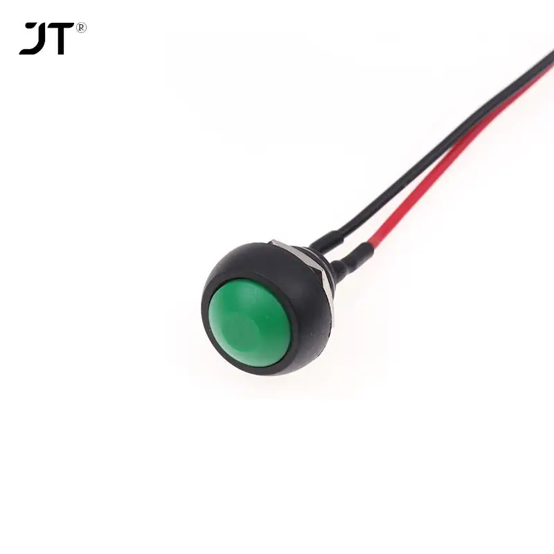 2 Pin 12mm PBS 33B Mini Samll Plastic Push Button Round Head ON OFF Momentary Switch  Waterproof Power Reset Non-locking w/ Wire