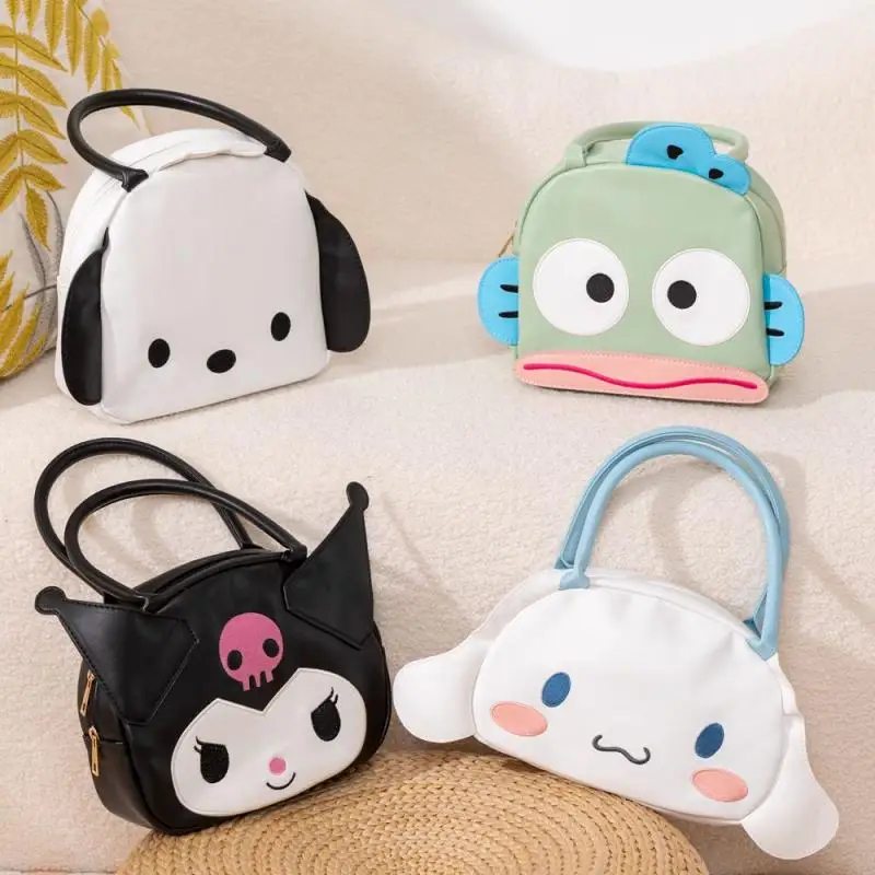 

Sanrio PU Hand Bag Cartoon Kuromi Cinnamonroll Waterproof Storage Bag Hip Shoulder Bag Mommy Bag Girlish Heart Casual Bag