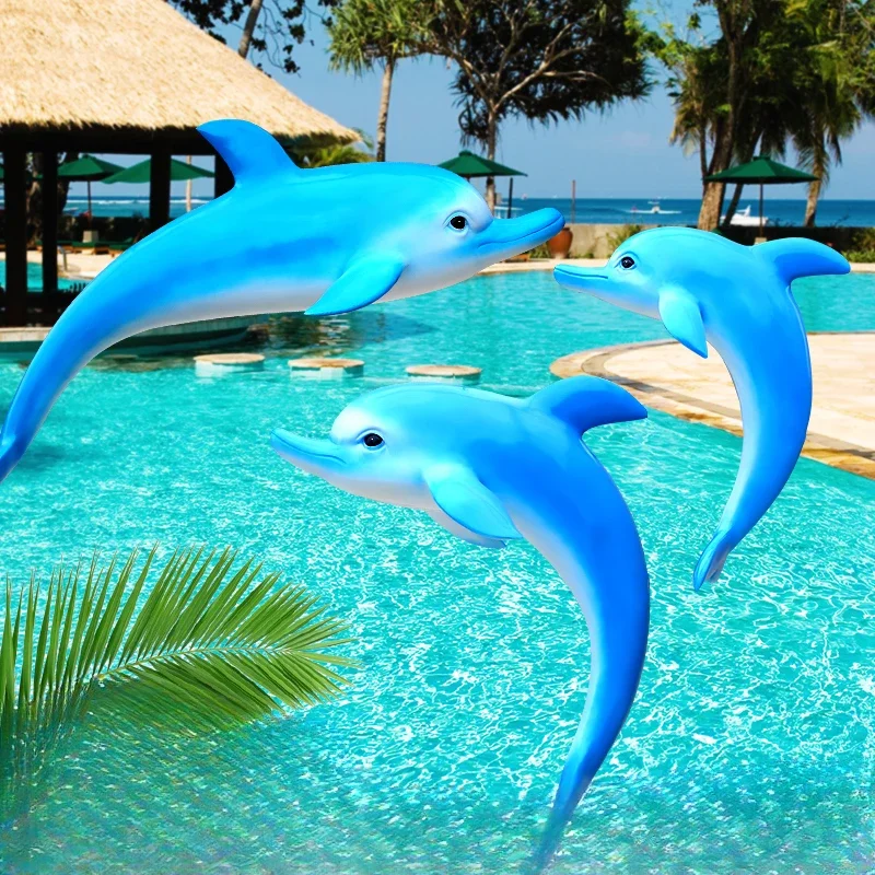 

Dolphin Sculpture, Fiberglass Reinforced Plastic, Simulated Marine Biological Ornaments, Ocean Museum, Beach Garden, Pool