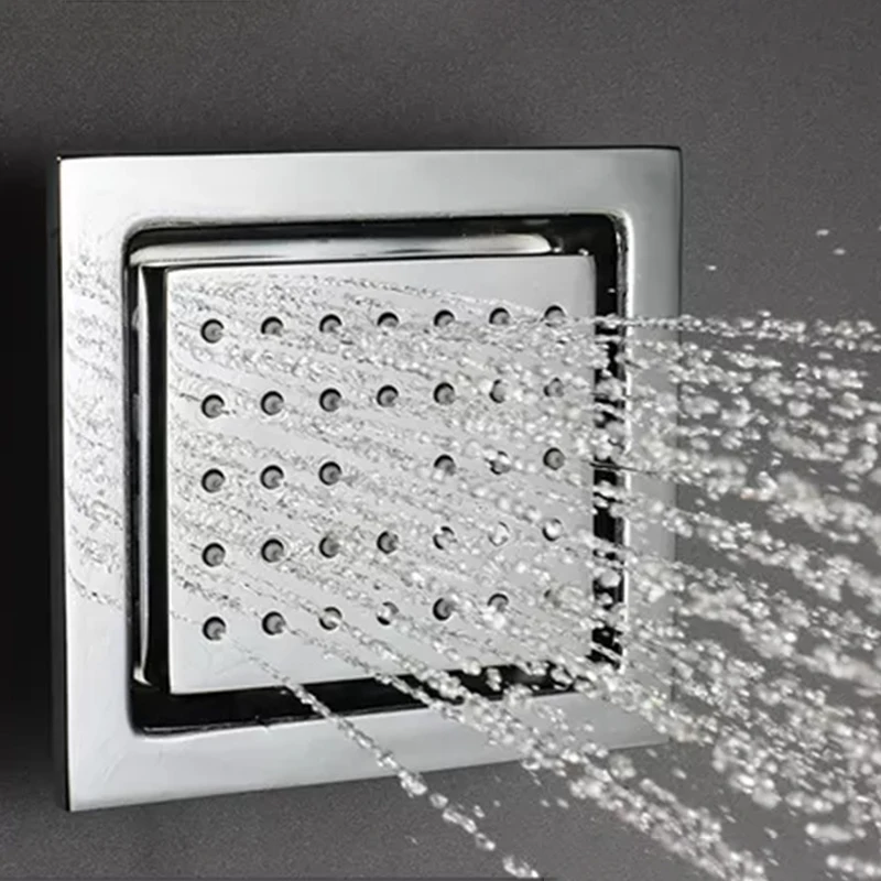 Ukryty kwadratowy mosiężny dyszowy spryskiwacz do wanny z hydromasażem, szczotkowany nikiel