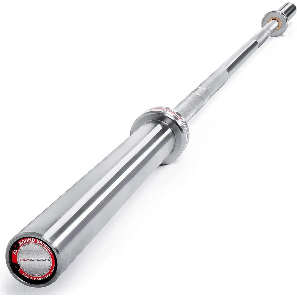 

7 Foot Multifunction 45 Steel Chrome Barbell 750LBS Max Load Weightlifting Powerlifting Home Gym Equipment