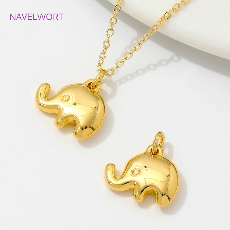 18K Gold Plated Cute Little Elephant Charms Pendants For Jewelry Making,Pendants For Necklace,DIY Earrings Making Accessories