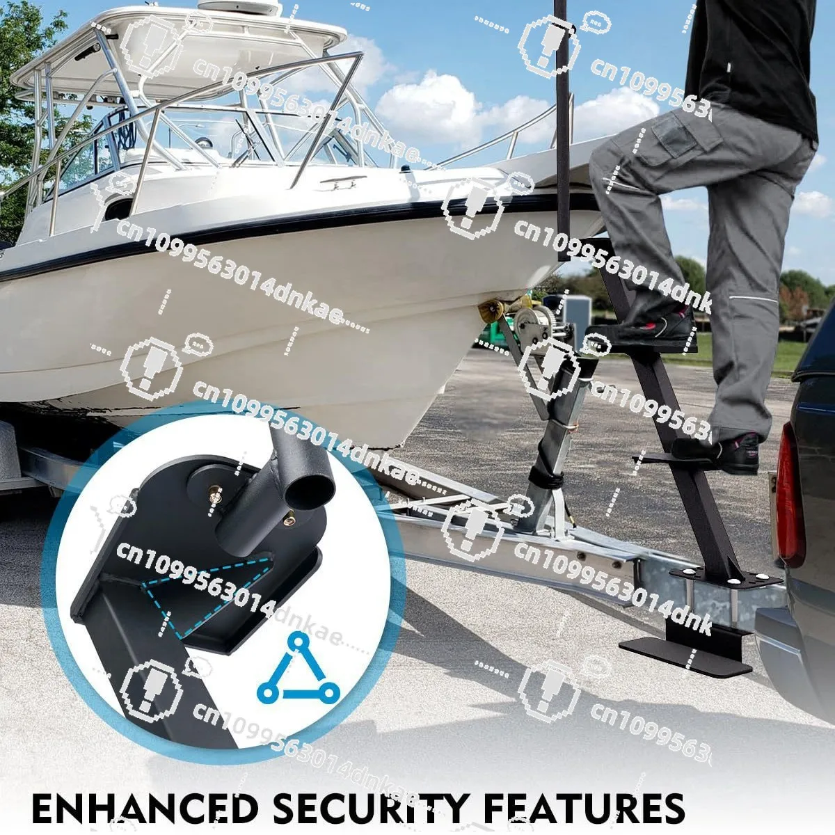 Heavy Duty Marine Trailer Pedals with Handles and Non-slip Surface, with Most Deep V Trailers