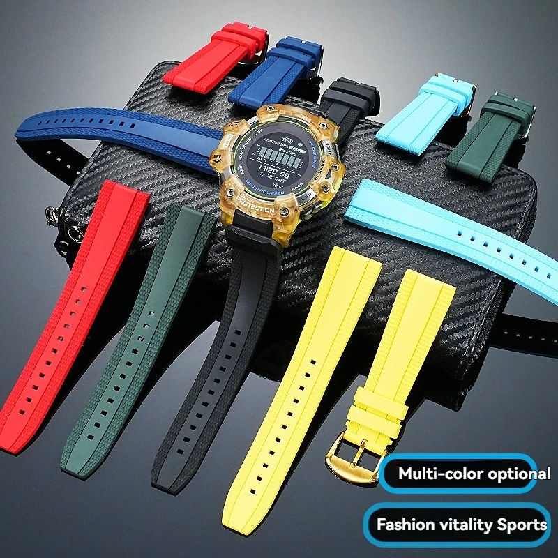 Replacement Fluoroelastomer Watch Band for Casio G-SHOCK GBD-H1000 Digital Sports Strap | Rubber Wristband for Smartwatch