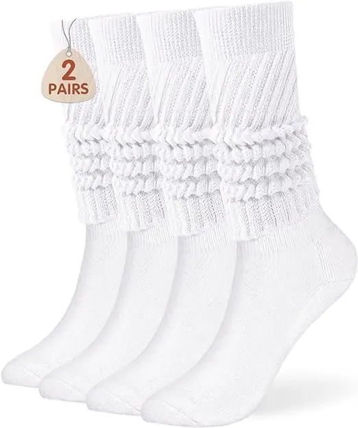 

Women's Soft Extra Long Chunky Knit Knee High Socks, Winter Slouchy Leg Warmers