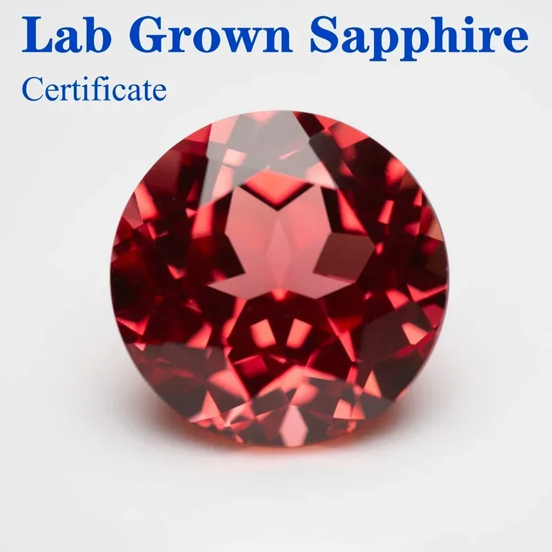 

Top Lab Grown Sapphire Circular Sunset Red VVS1 Perfect Charms Beads Diy for Jewelry Making Materials Selectable AGL Certificate