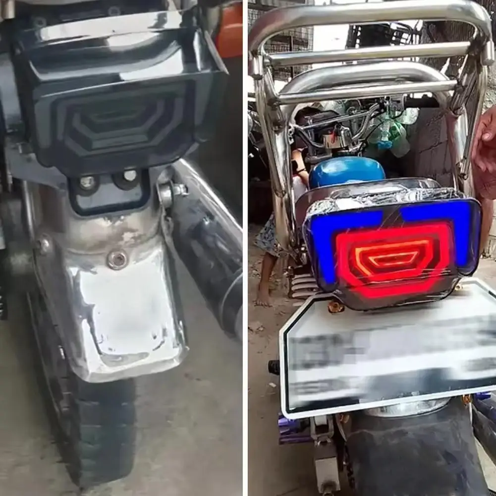 Motocyklowe światła tylne LED ze wspornikiem do Honda CG125 TMX125/155 Światło hamowania do jazdy Czerwony bursztynowy kierunkowskaz Migające światło