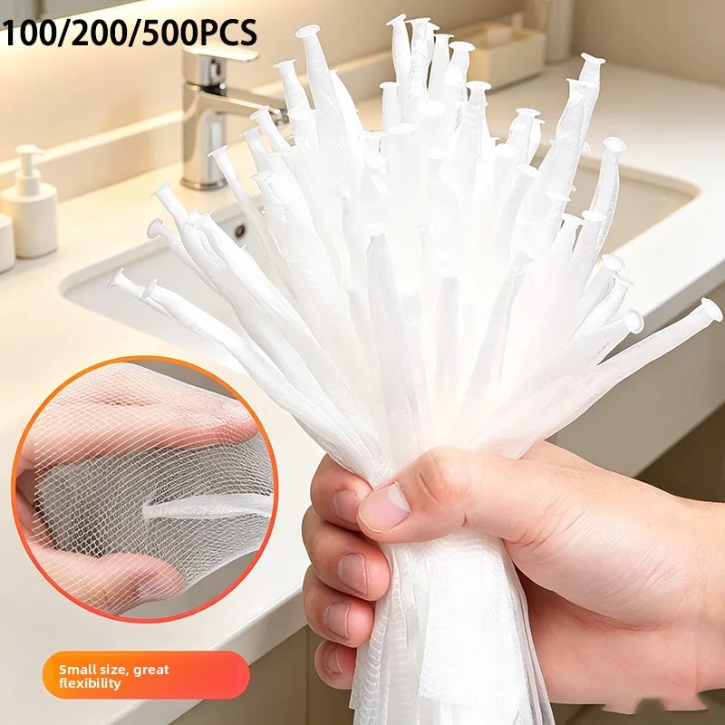 100/500PC Disposable Sink Filter Mesh Bag Sink Strainer Drains Hole Anti-blocking Garbage Kitchen Food Waste Mesh Cleaning Nets