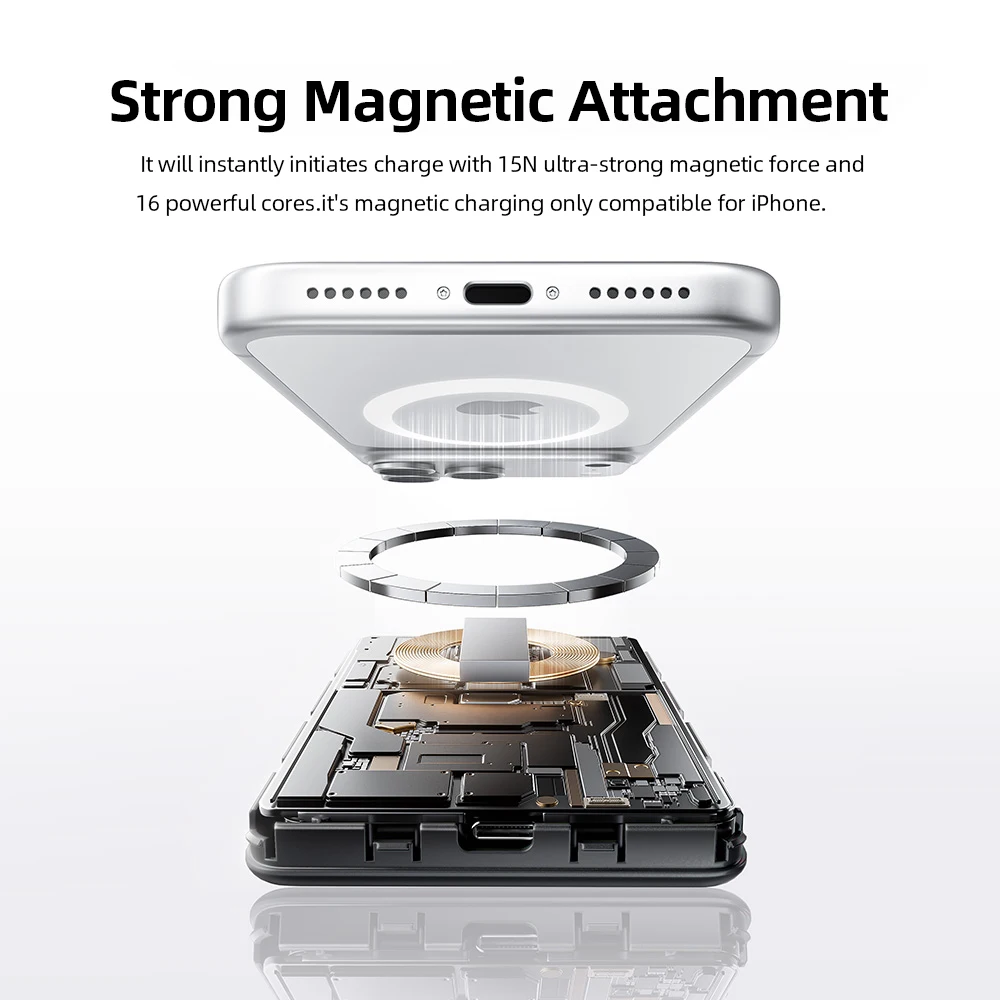 【CCC】MOVESPEED Półsztywny Power Bank 5000mAh z Magnetycznym Ładowaniem Bezprzewodowym Powerbank Kompatybilny z Magsafe dla iPhone 17 16 15 14 13 — zdjęcie produktu 6