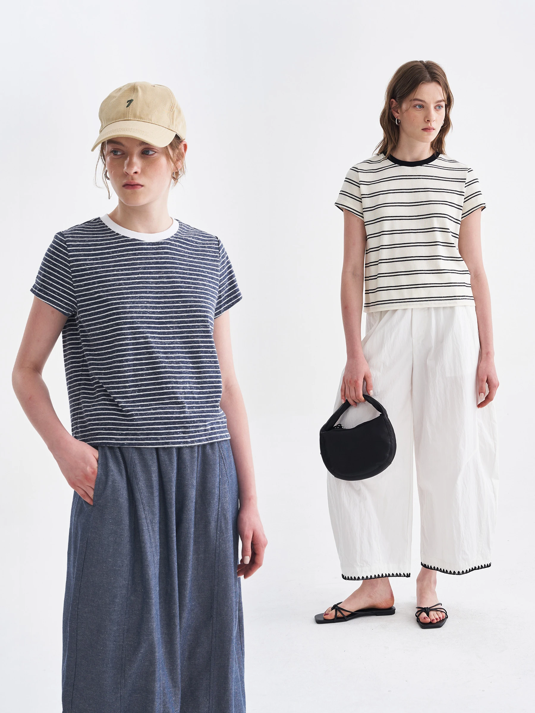 

DotDrobe Women's Short Sleeve T-Shirt Color Block Collar Striped Casual Top Summer 2026 New Style Loose Fit Polyester Cotton