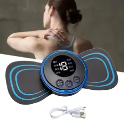 Electric Neck Massager LCD Display EMS Neck Stretcher 8 Mode Cervical Massage Patch Pulse Muscle Stimulator Portable Relief Pain