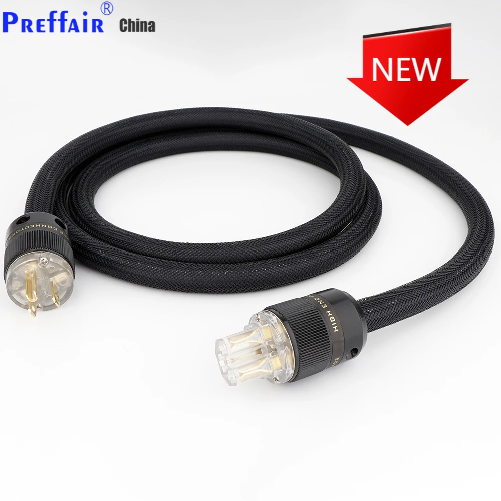 سلك طاقة مطلي بالذهب مع قابس ، كابل طاقة ، HiFi D503 ، لنا ، P078 ، تيار متردد ، أنابيب ، مضخم صوت CD