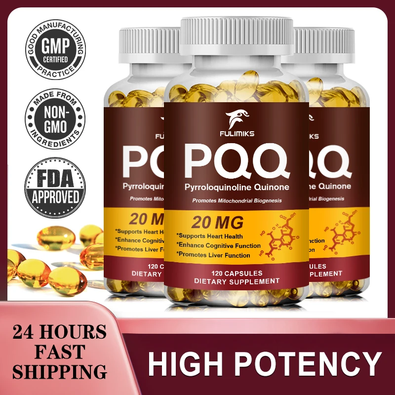 

PQQ Supplement 20 mg - Pyrroloquinoline Quinone - Promotes Mitochondrial Biogenesis -Supports Heart & Brain Health -120 Capsules