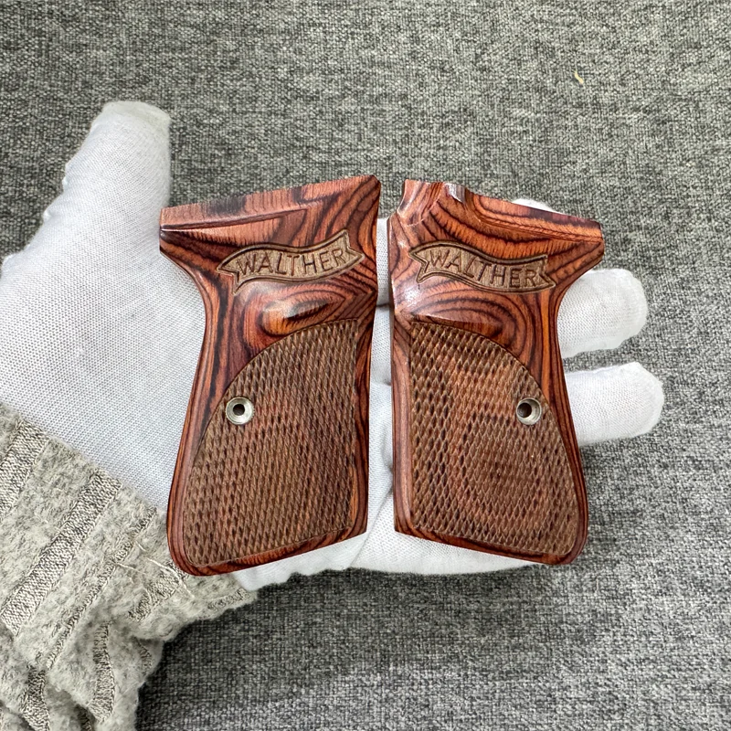 CTG Walther PPKS Grips พร้อมแบนเนอร์ตารางหมากรุก Super Walnut Checkered Panel Ultima