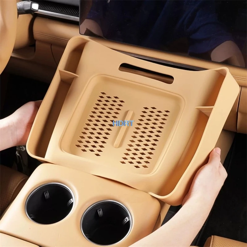 For Voyah Dream/Rabdan Seven 2025 + Car Styling Center Console Gear Shift Storage Box Dust Proof Pad Organizer Cover Accessories