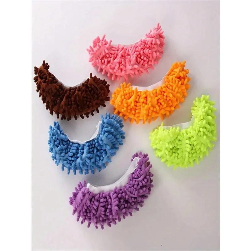 2Pcs Mop Slippers, Soft, Washable and Reusable Microfiber Foot Socks, Dust Slippers for Cleaning Bathrooms, Kitchen and Bedrooms