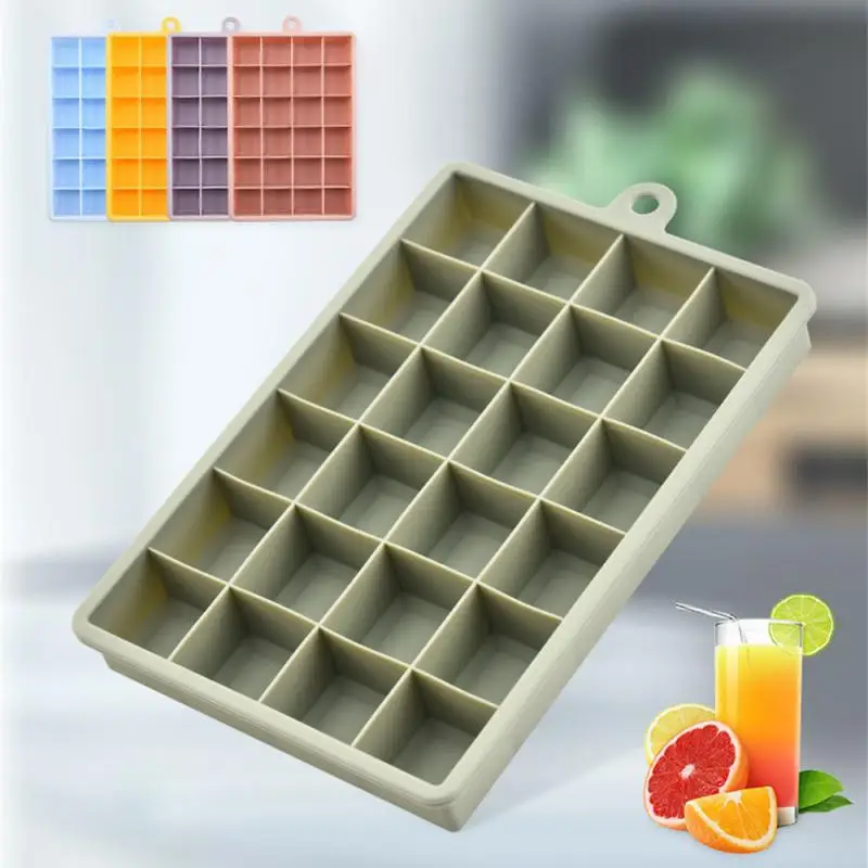 Silicone world Silicone Mold 24 Grids Square With Lids Trays Icecream Cold Drinks Whiskey Cocktails Tools Ice Mold