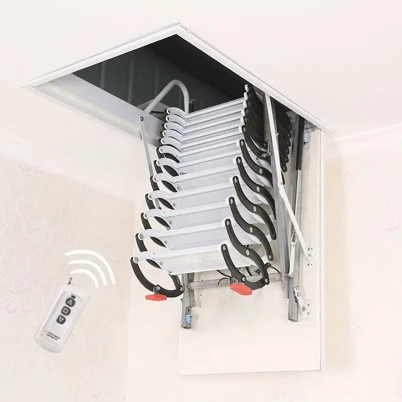 Customized High Load-bearing Telescopic Retractable Stairs Rustproof Alloy Loft Attic Staircase
