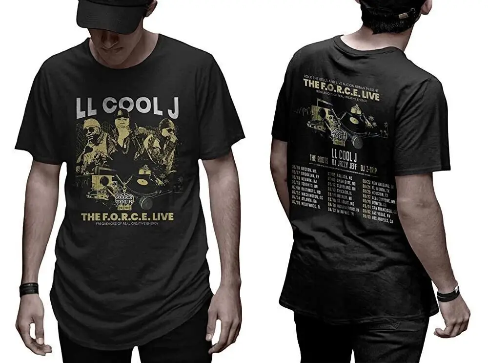 LL Cool J T-shirt The force Live Tour 2023 DSided Black Fullsizes