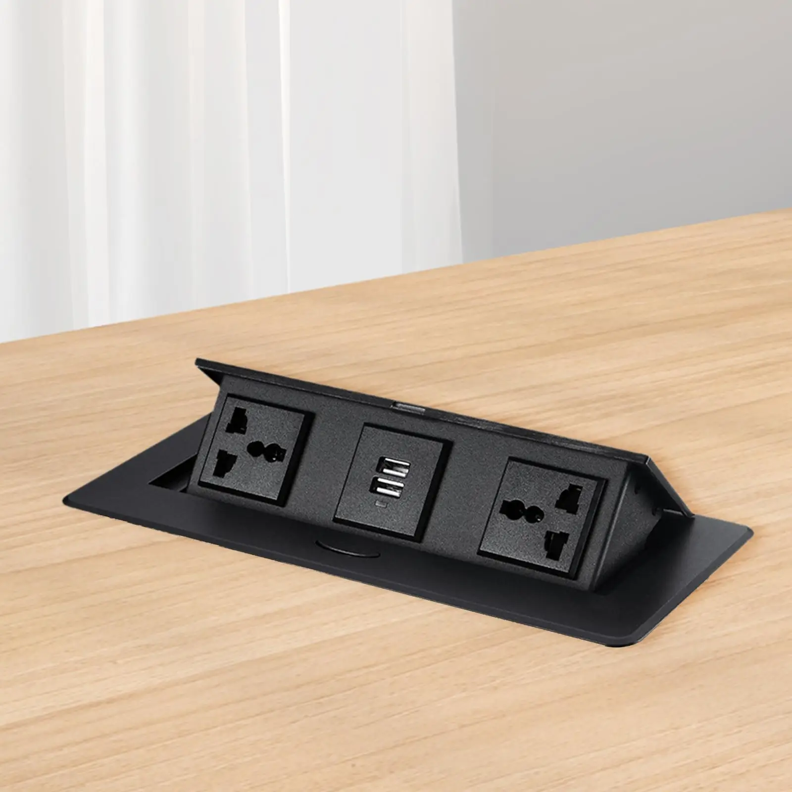 Multifunctional Desktop Hidden Socket Adapter Zinc Alloy Recharge Station Block for Computer Desk Workstation