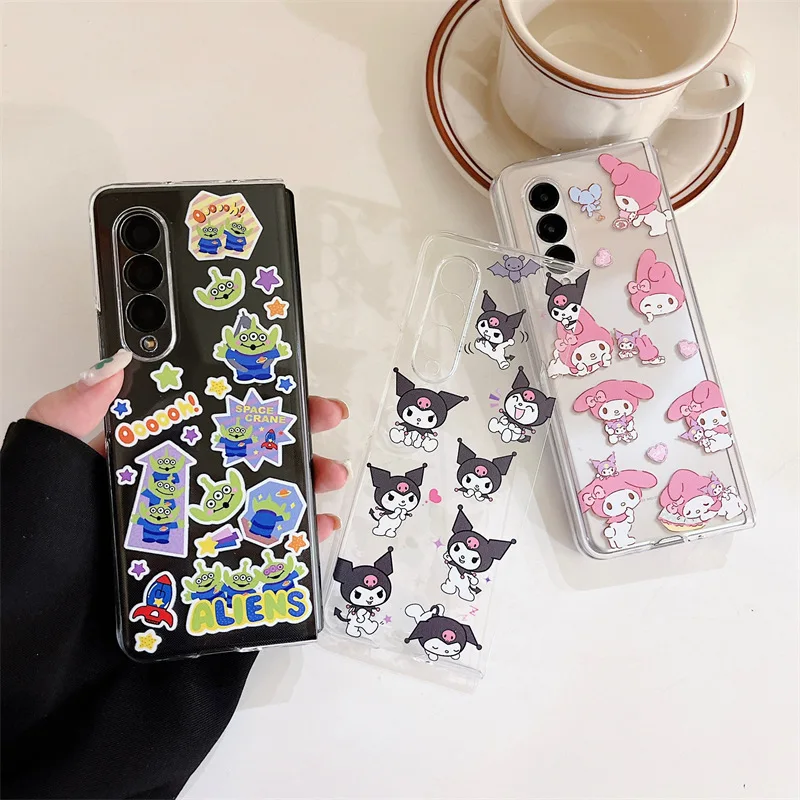 Чехол для телефона Kawaii Sanrio Kuromi My Melody с подвеской для Samsung Galaxy ZFold 4 Zfold 5 Z Fold 3 2