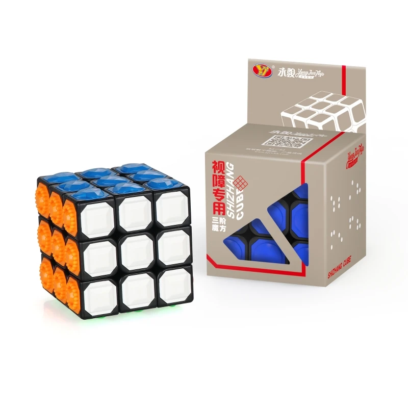 Yongjun 3x3 magische kubus voor blinden, slechtzienden 3x3x3 Touch Cube Cubo Magico