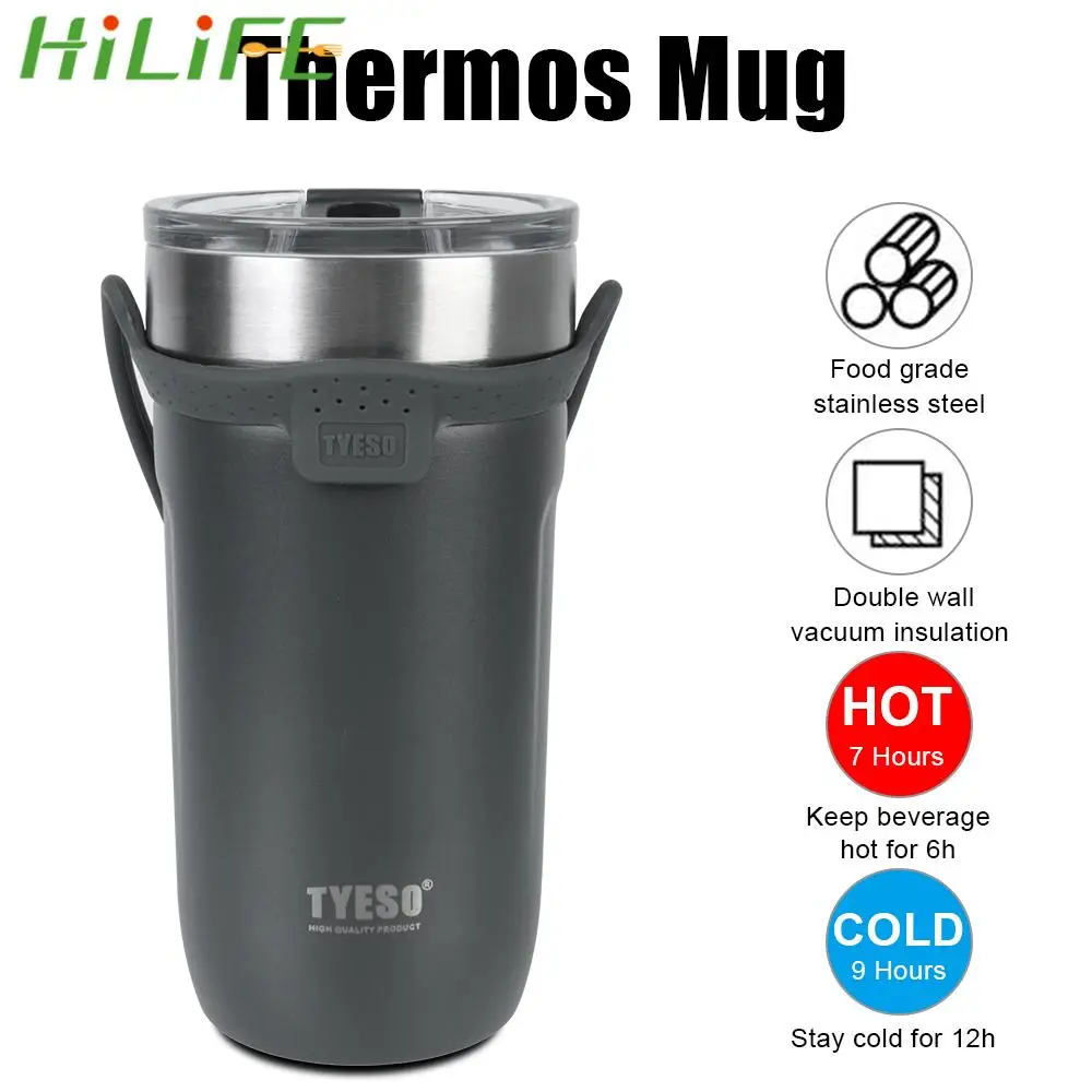 550ml with Non-slip Case Straight Cup Coffee Thermos Mug Double Stainless Steel Car Vacuum Flask Travel Insulated Bottle