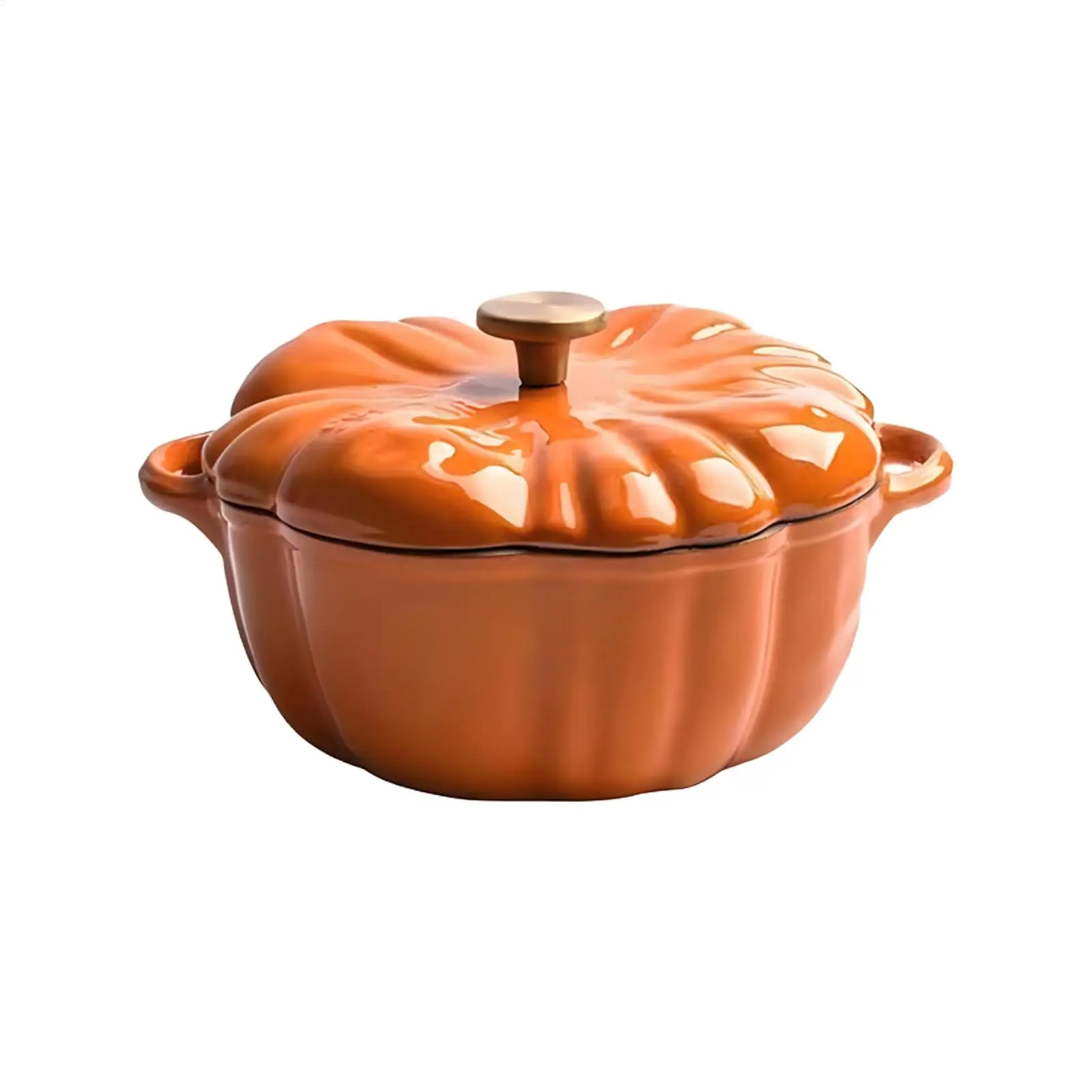 Halloween Pumpkin Bowl Ceramic Pumpkin Casserole Oven-Safe Pot With Lid And Handles, Perfect For Thanksgiving And Halloween