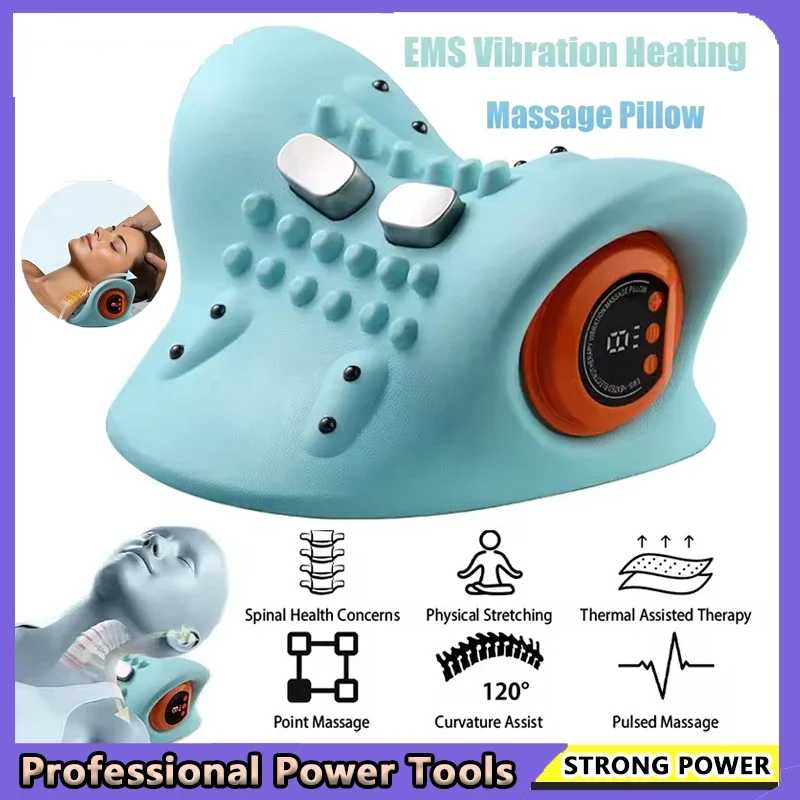 

Электрический массажер для шеи, носилки для шеи, хиропрактика, тяговая голова, массажная подушка для акупунктурных точек, массажер для тела